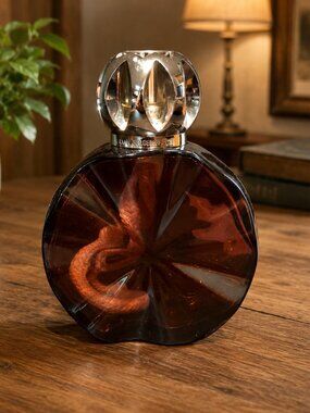 Vintage Lampe Berger Paris Amber Glass Fragrance Lamp Diffuser